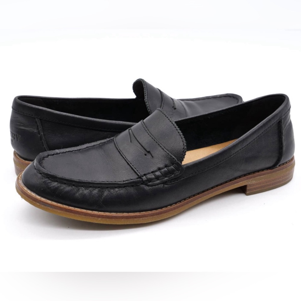 Sperry Penny Loafer Black Leather Size 7